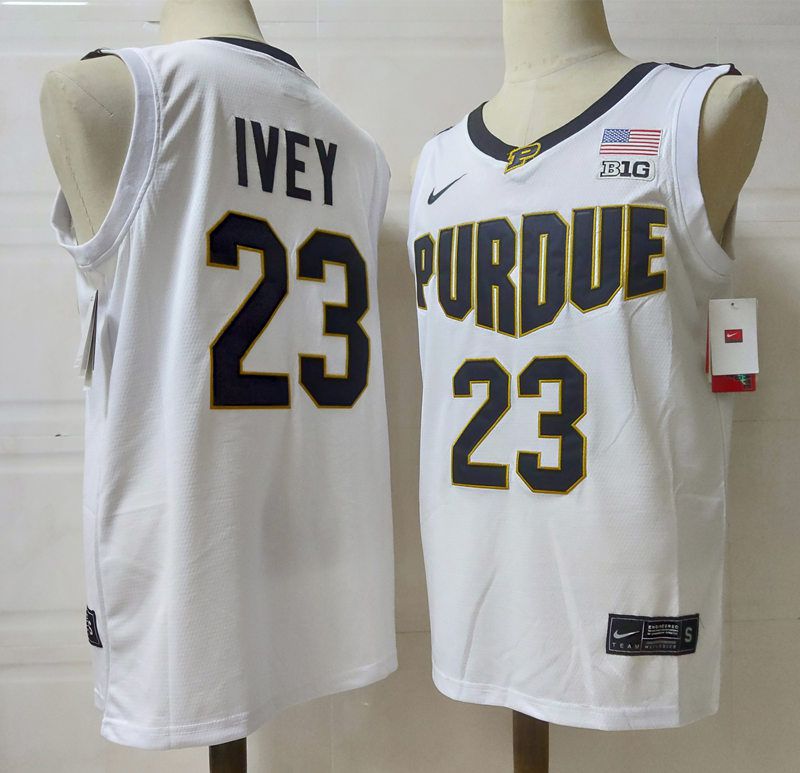 Men Purdue Boilermakers #23 Ivey White Nike 2025 NCAA Jersey